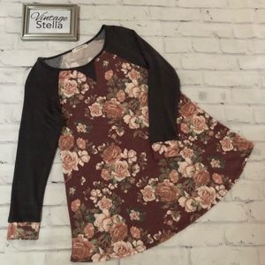 Long-Sleeve Floral Tunic